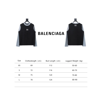 Balenciaga x Under Armour Front And Back Embroidered Colorblock Long Sleeve T-shirt 02