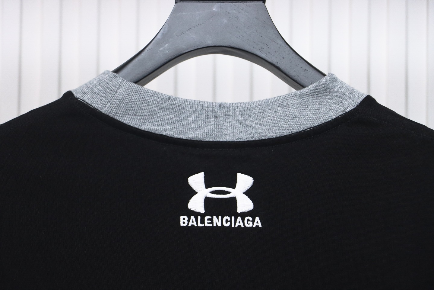 Balenciaga x Under Armour Front And Back Embroidered Colorblock Long Sleeve T-shirt