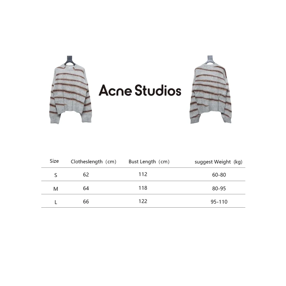 Acne Studios 24Fw Diagonal Striped Mohair Crew Neck Sweater
