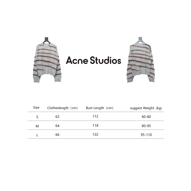 Acne Studios 24Fw Diagonal Striped Mohair Crew Neck Sweater