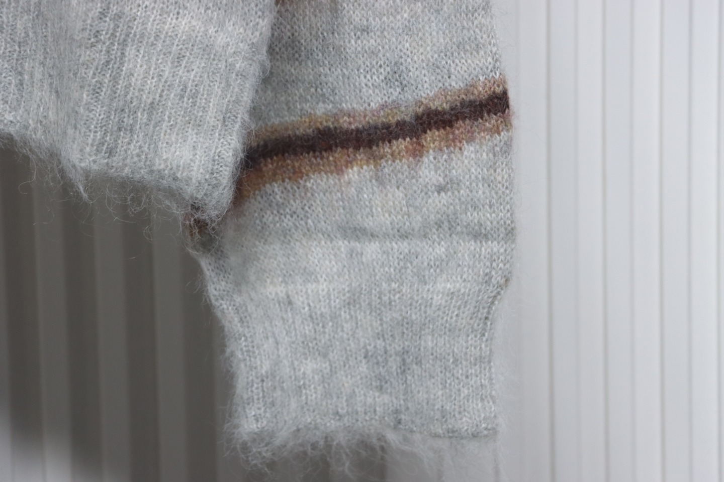 Acne Studios 24Fw Diagonal Striped Mohair Crew Neck Sweater