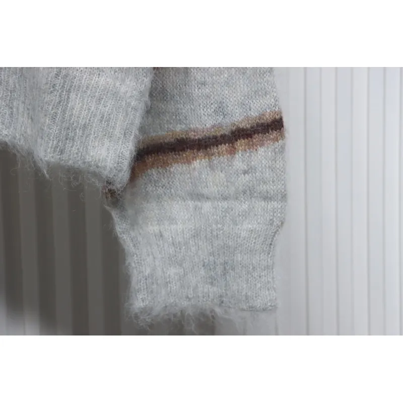 Acne Studios 24Fw Diagonal Striped Mohair Crew Neck Sweater