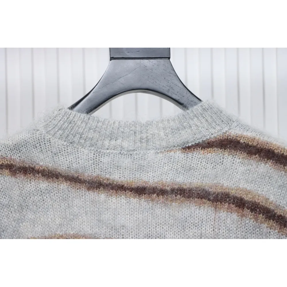 Acne Studios 24Fw Diagonal Striped Mohair Crew Neck Sweater