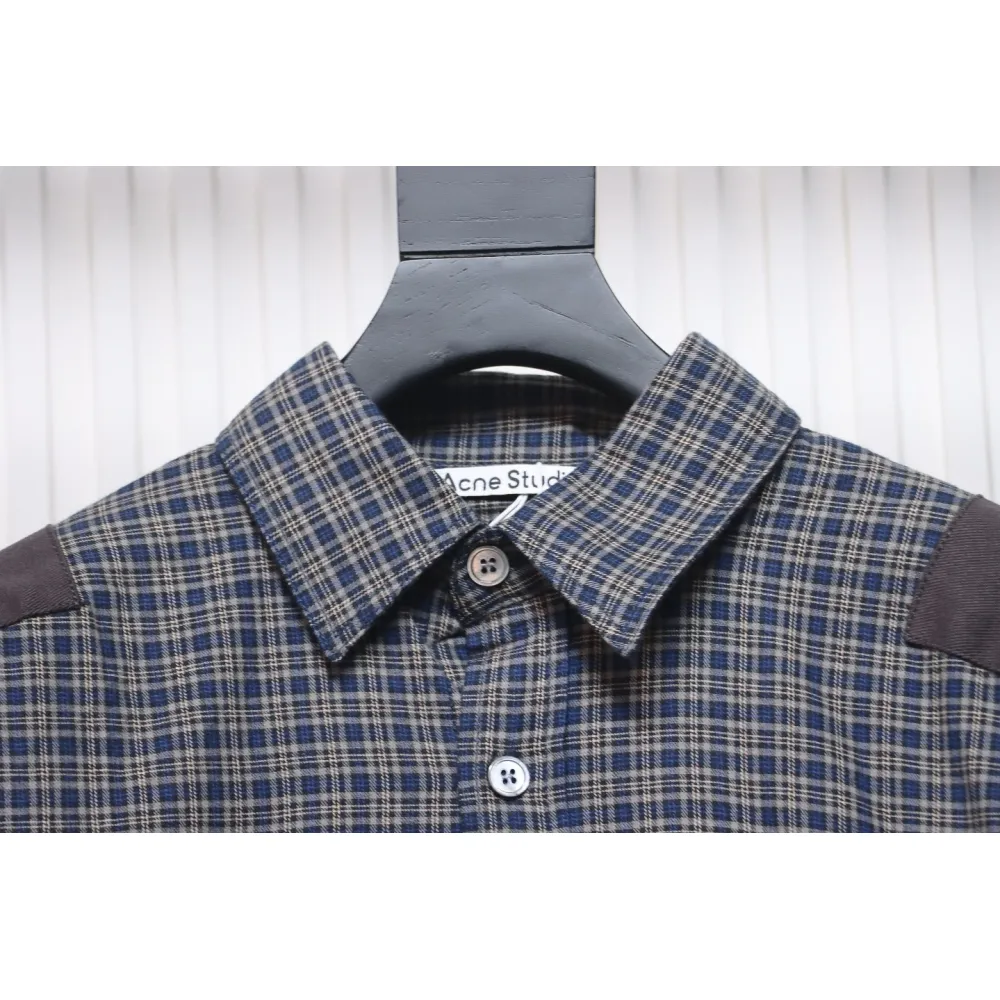 Acne Studios 24Fw Patchwork Plaid Long Sleeve Shirt