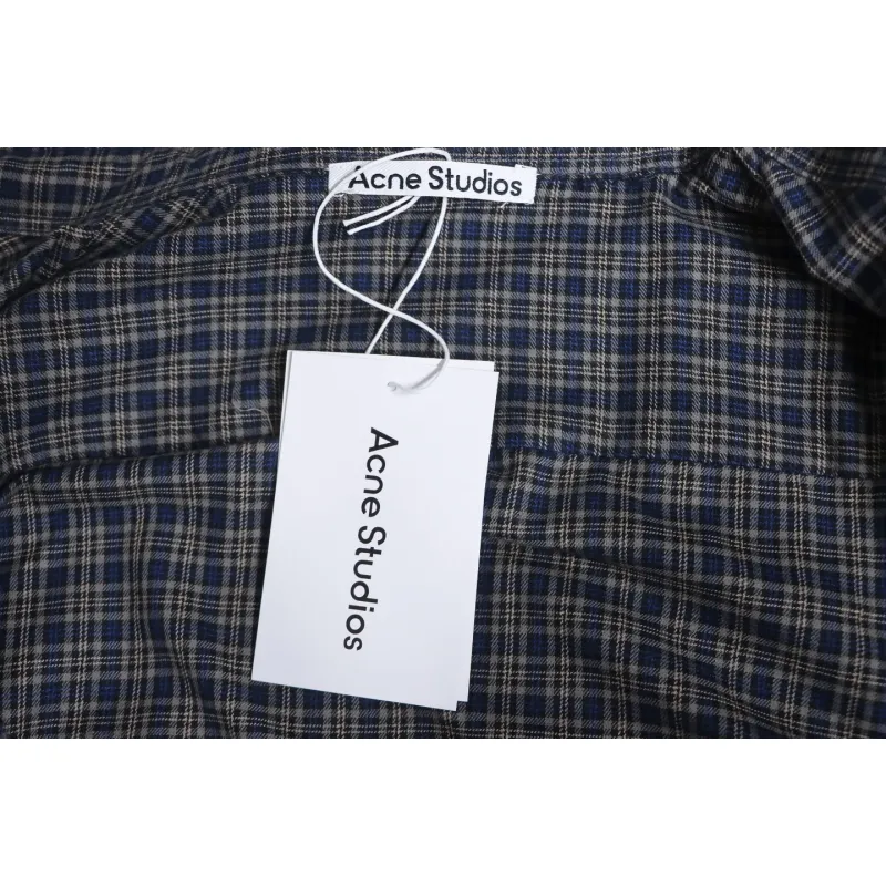 Acne Studios 24Fw Patchwork Plaid Long Sleeve Shirt