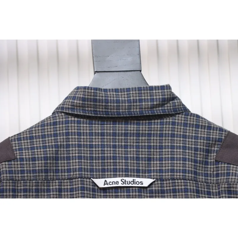 Acne Studios 24Fw Patchwork Plaid Long Sleeve Shirt