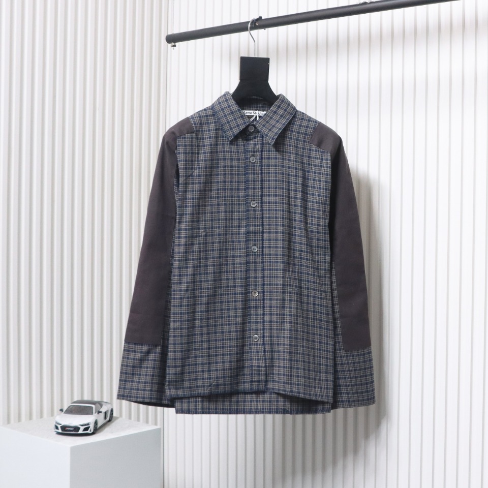 Acne Studios 24Fw Patchwork Plaid Long Sleeve Shirt