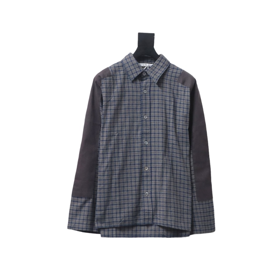 Acne Studios 24Fw Patchwork Plaid Long Sleeve Shirt