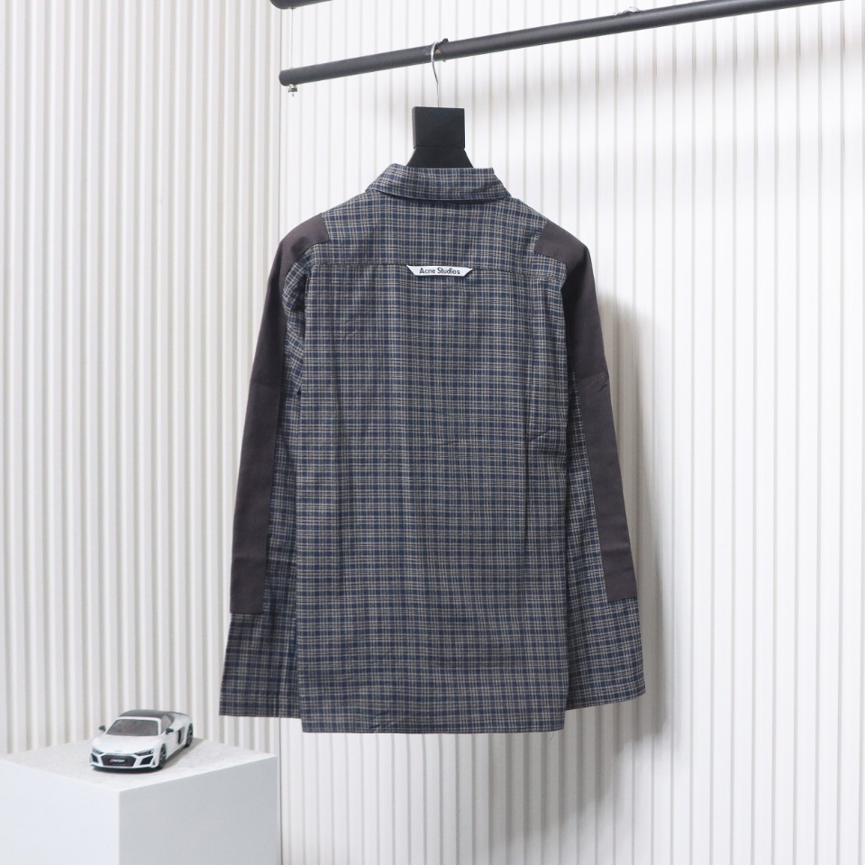 Acne Studios 24Fw Patchwork Plaid Long Sleeve Shirt