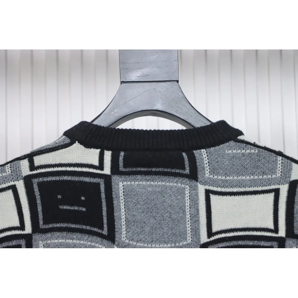 Acne Studios 24FW Square Smiley Face Crewneck Sweater