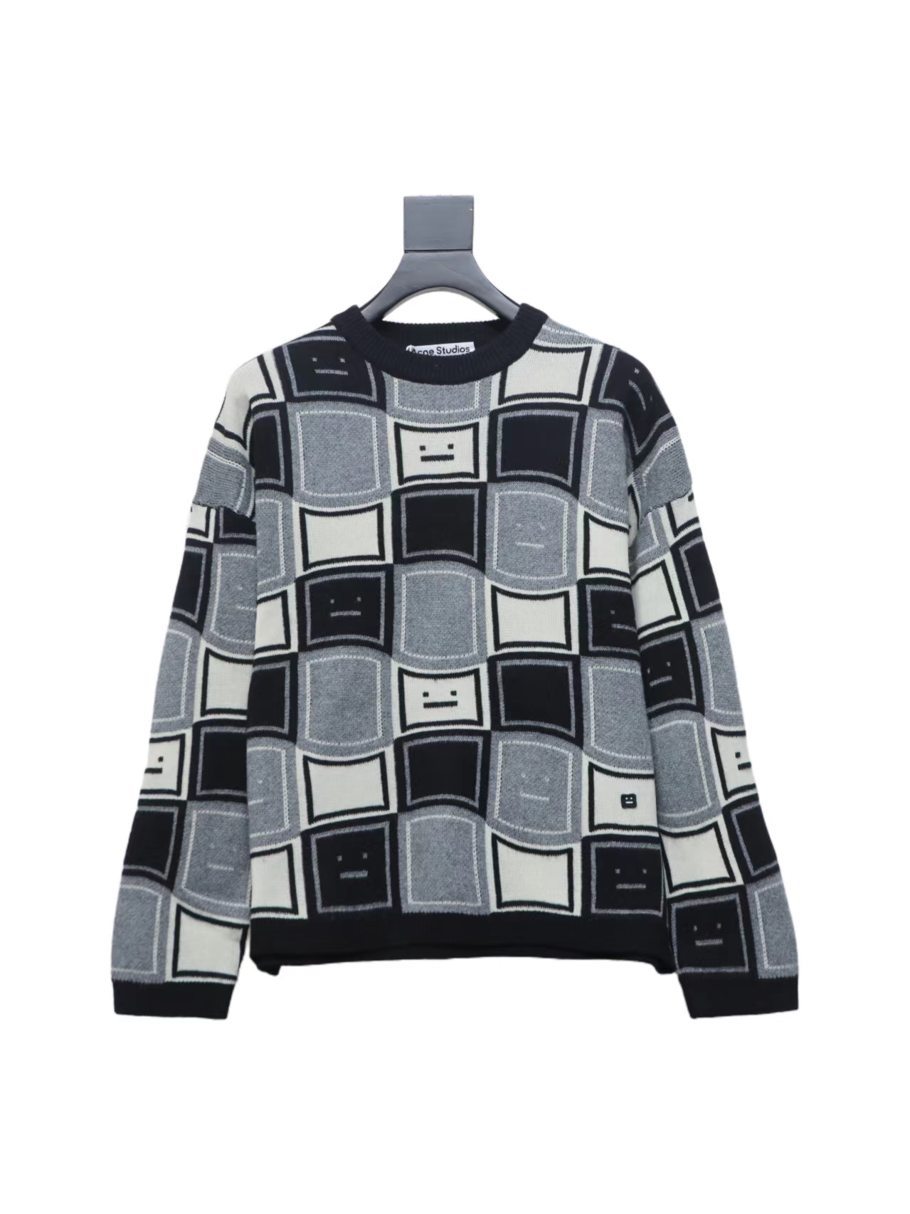 Acne Studios 24FW Square Smiley Face Crewneck Sweater