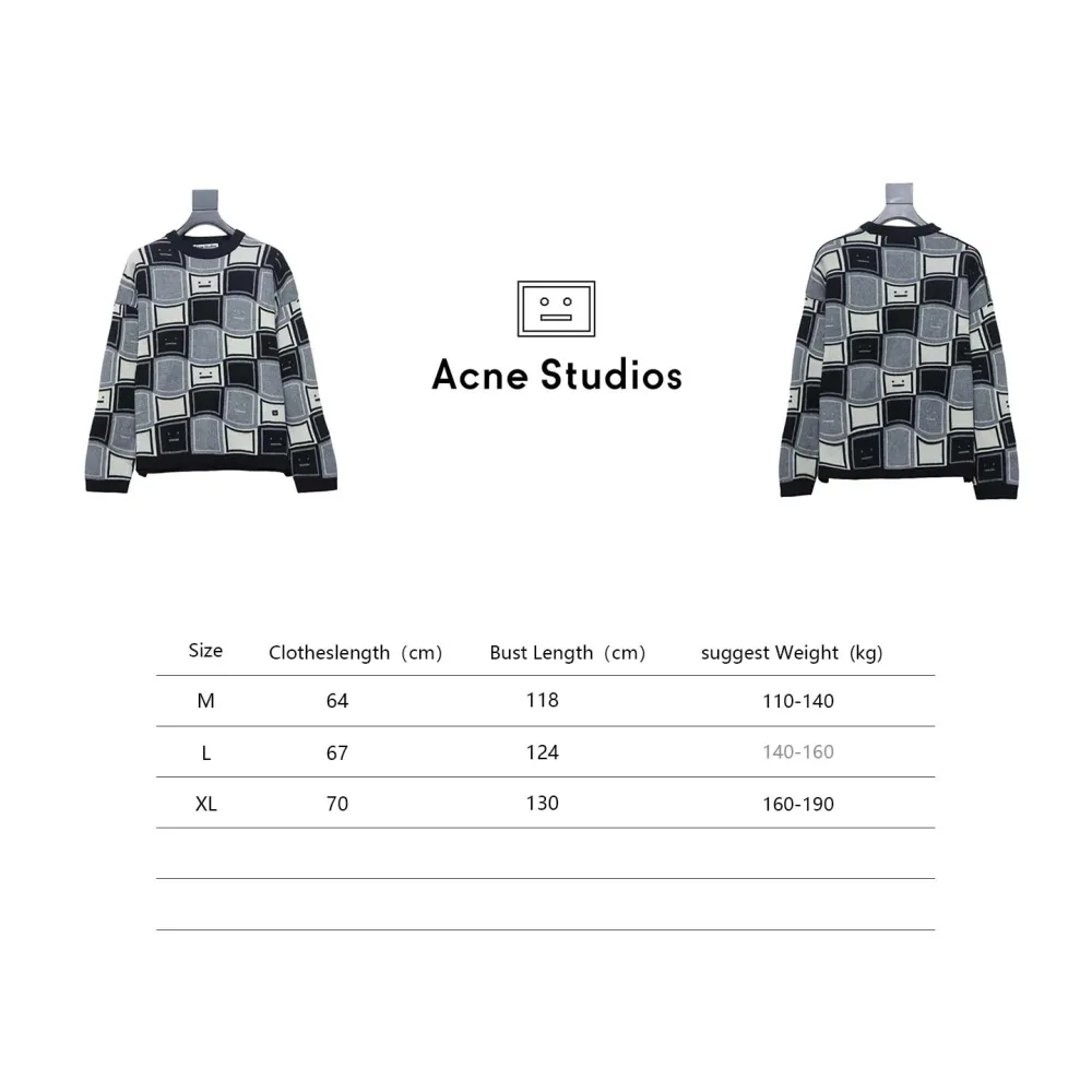 Acne Studios 24FW Square Smiley Face Crewneck Sweater