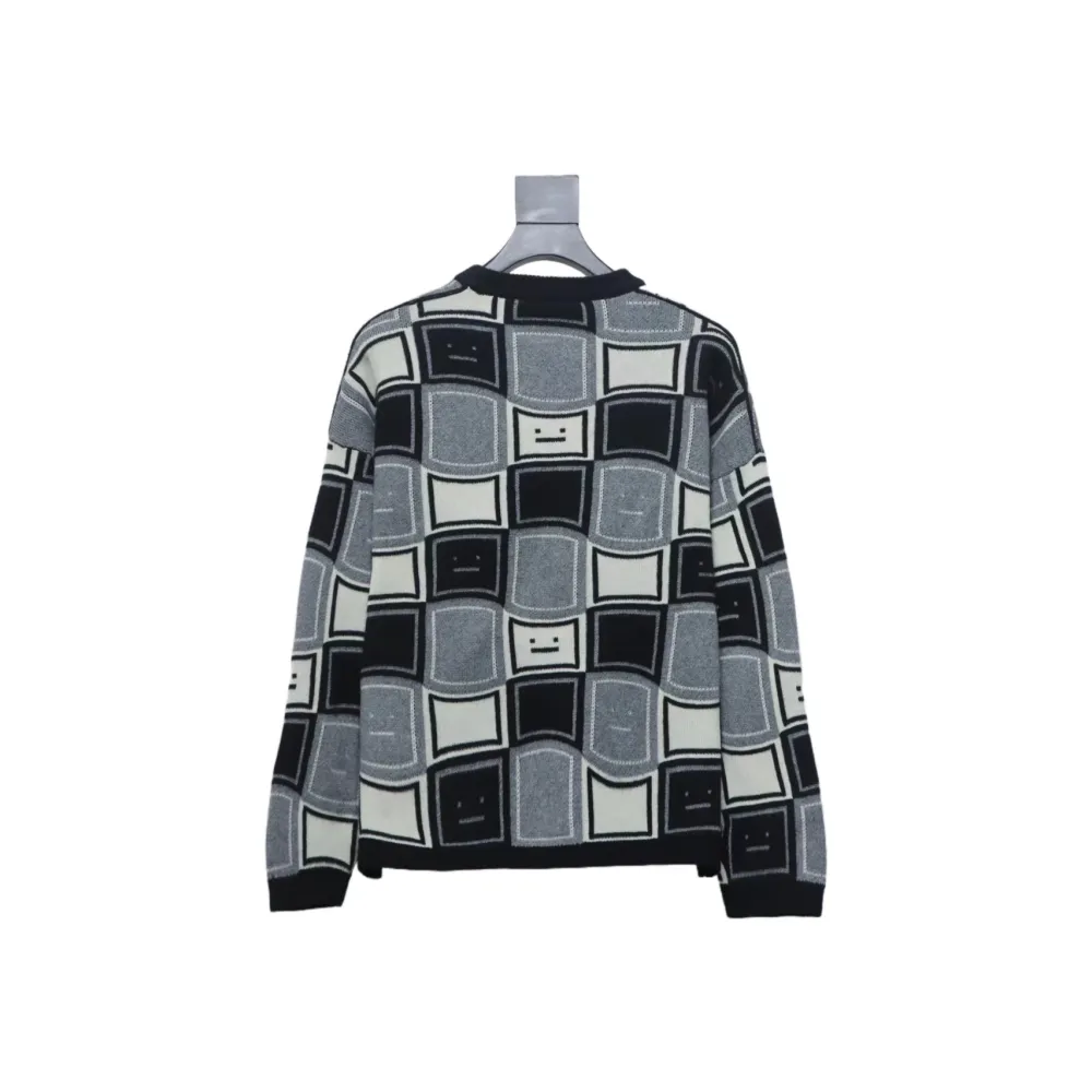 Acne Studios 24FW Square Smiley Face Crewneck Sweater