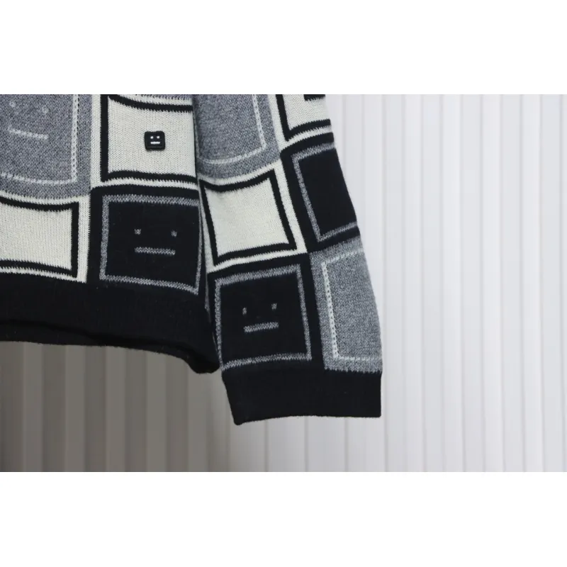 Acne Studios 24FW Square Smiley Face Crewneck Sweater