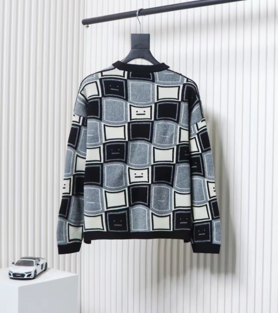 Acne Studios 24FW Square Smiley Face Crewneck Sweater