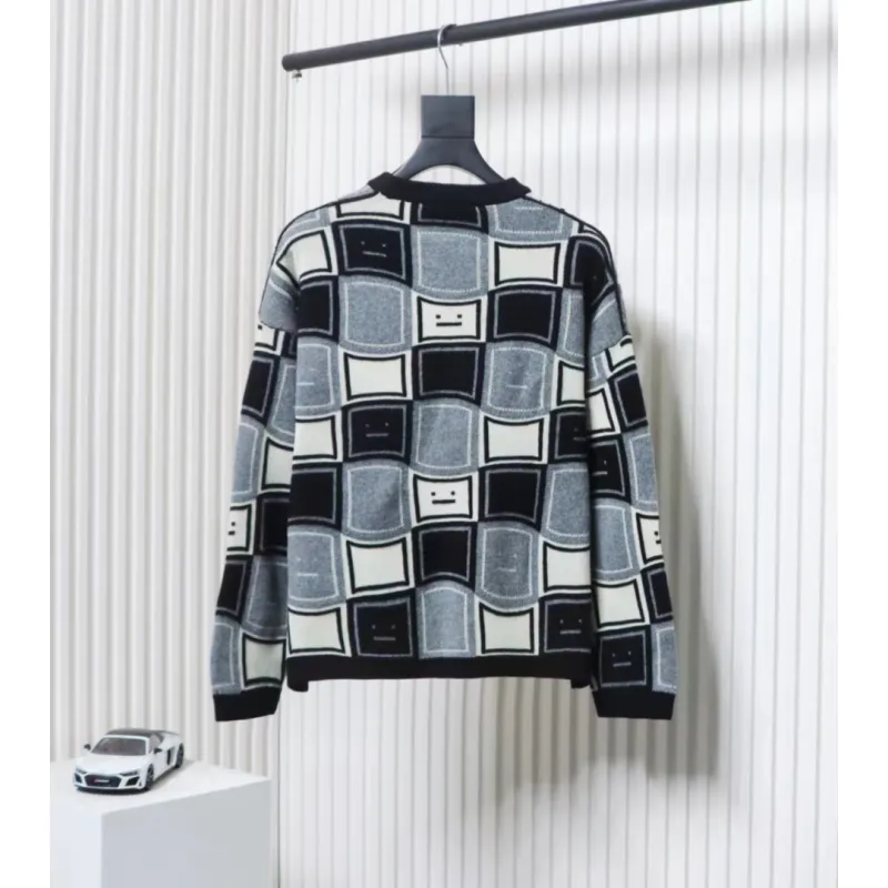 Acne Studios 24FW Square Smiley Face Crewneck Sweater