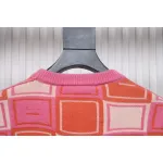 Acne Studios 24FW Square Smiley Face Crewneck Sweater Pink
