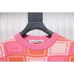 Acne Studios 24FW Square Smiley Face Crewneck Sweater Pink