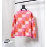 Acne Studios 24FW Square Smiley Face Crewneck Sweater Pink
