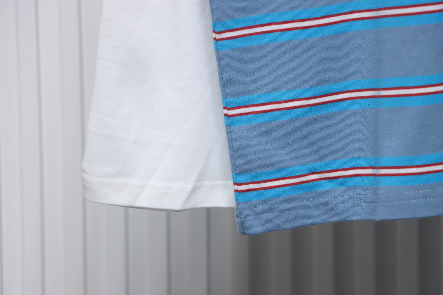 Acne Studios Layered Blue Striped Fake Two-Piece Smiley Face Label Long Sleeves