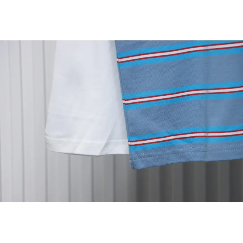 Acne Studios Layered Blue Striped Fake Two-Piece Smiley Face Label Long Sleeves