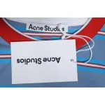 Acne Studios Layered Blue Striped Fake Two-Piece Smiley Face Label Long Sleeves