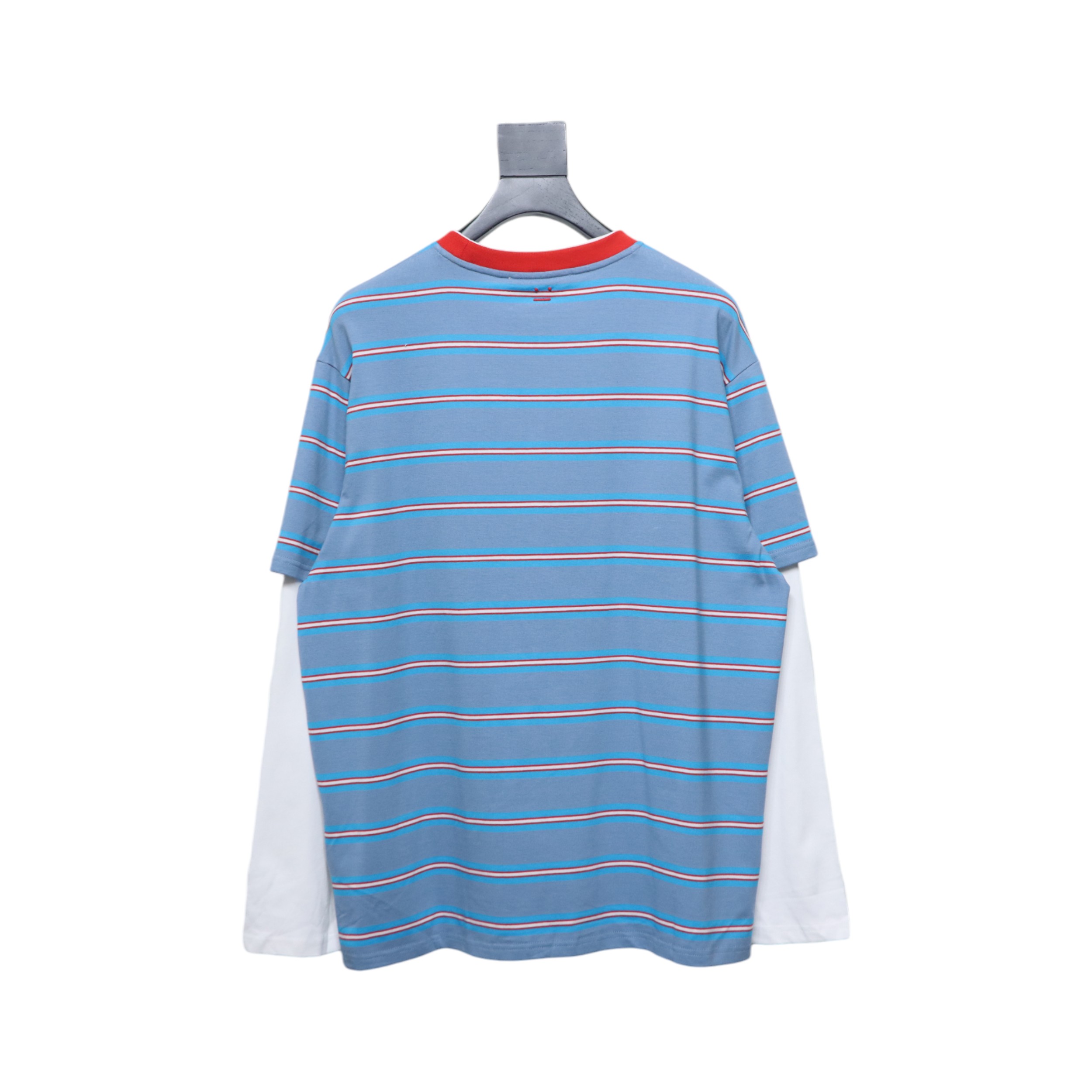 Acne Studios Layered Blue Striped Fake Two-Piece Smiley Face Label Long Sleeves