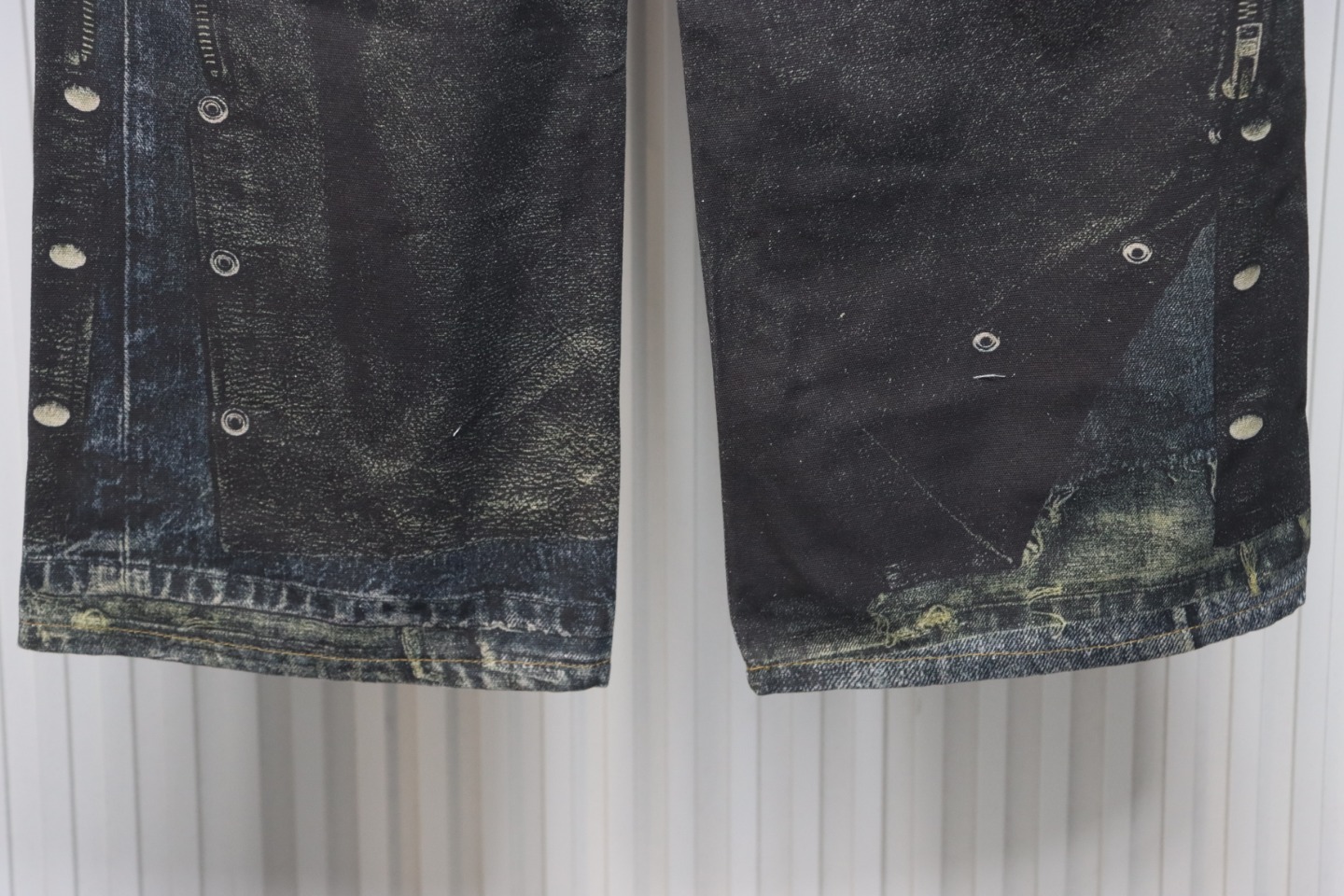 Acne Studios Optical Illusion Digital Belt Zipper Button 3D Printed Jeans