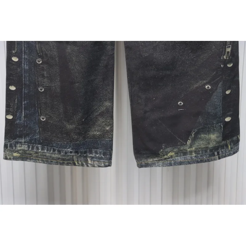 Acne Studios Optical Illusion Digital Belt Zipper Button 3D Printed Jeans