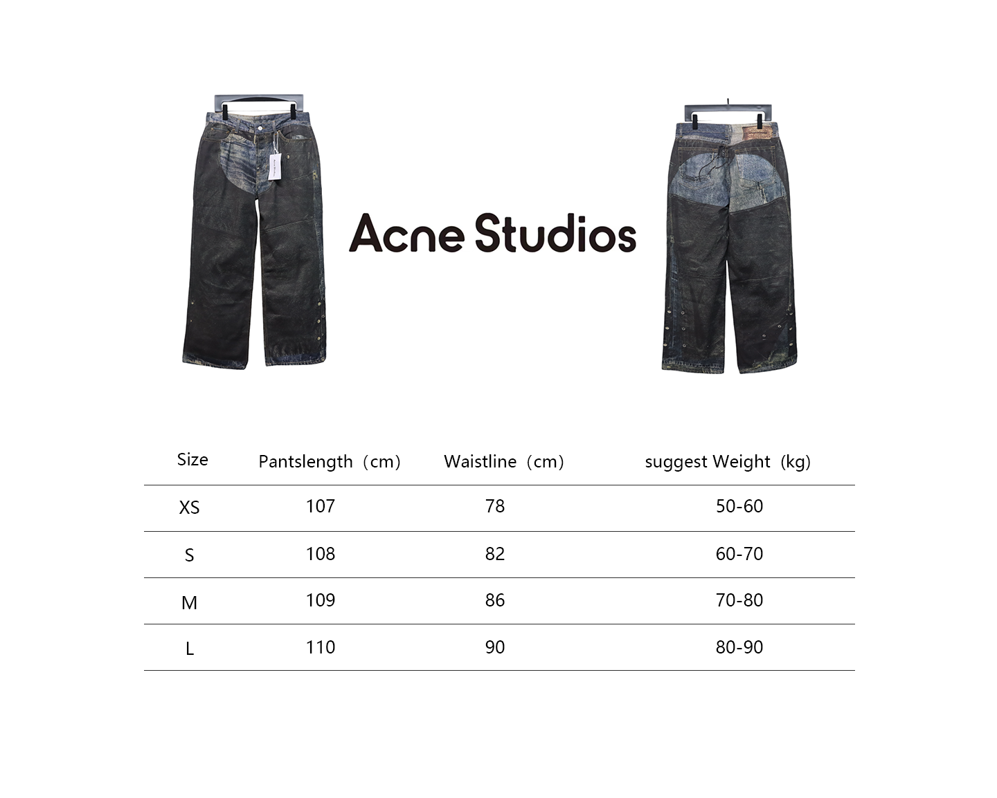 Acne Studios Optical Illusion Digital Belt Zipper Button 3D Printed Jeans