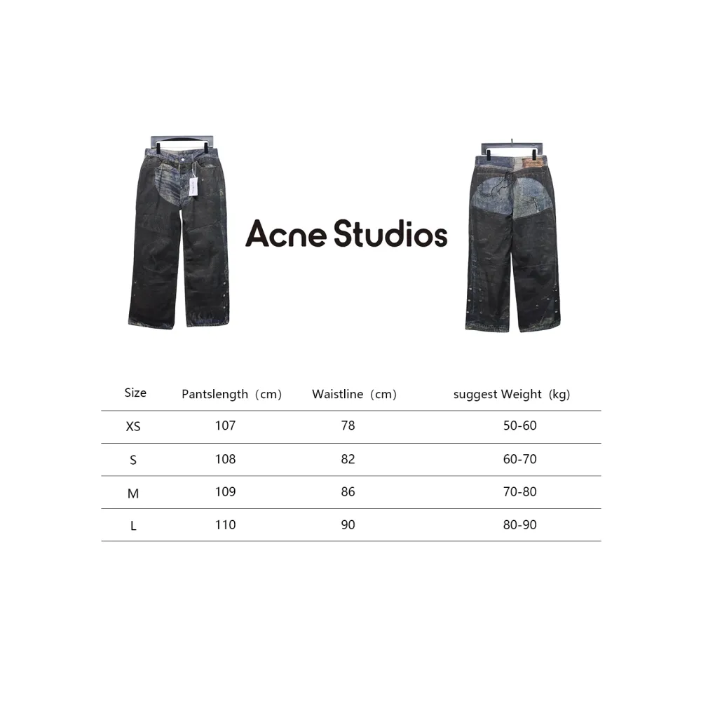 Acne Studios Optical Illusion Digital Belt Zipper Button 3D Printed Jeans