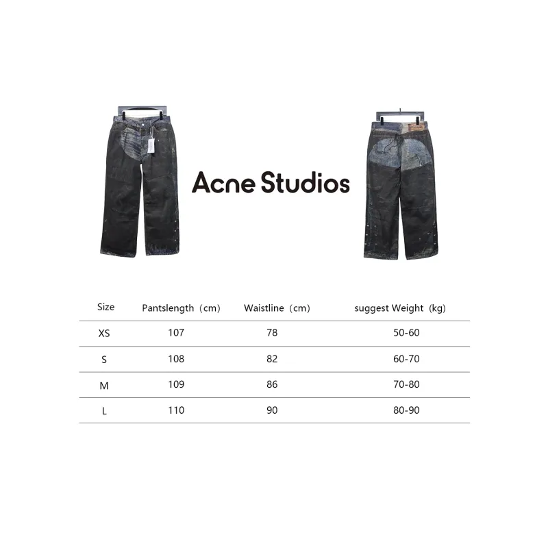 Acne Studios Optical Illusion Digital Belt Zipper Button 3D Printed Jeans