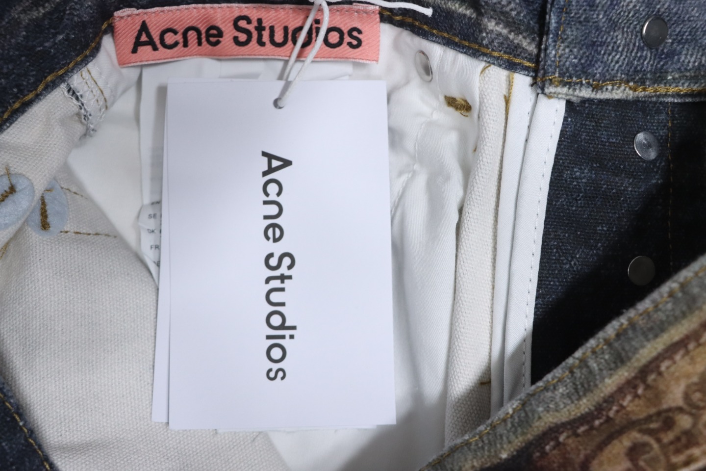Acne Studios Optical Illusion Digital Belt Zipper Button 3D Printed Jeans