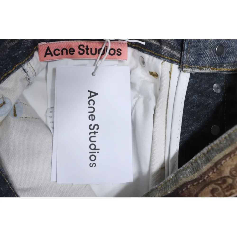 Acne Studios Optical Illusion Digital Belt Zipper Button 3D Printed Jeans