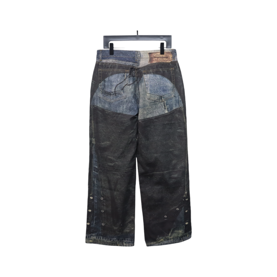 Acne Studios Optical Illusion Digital Belt Zipper Button 3D Printed Jeans