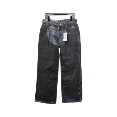 Acne Studios Optical Illusion Digital Belt Zipper Button 3D Printed Jeans 01