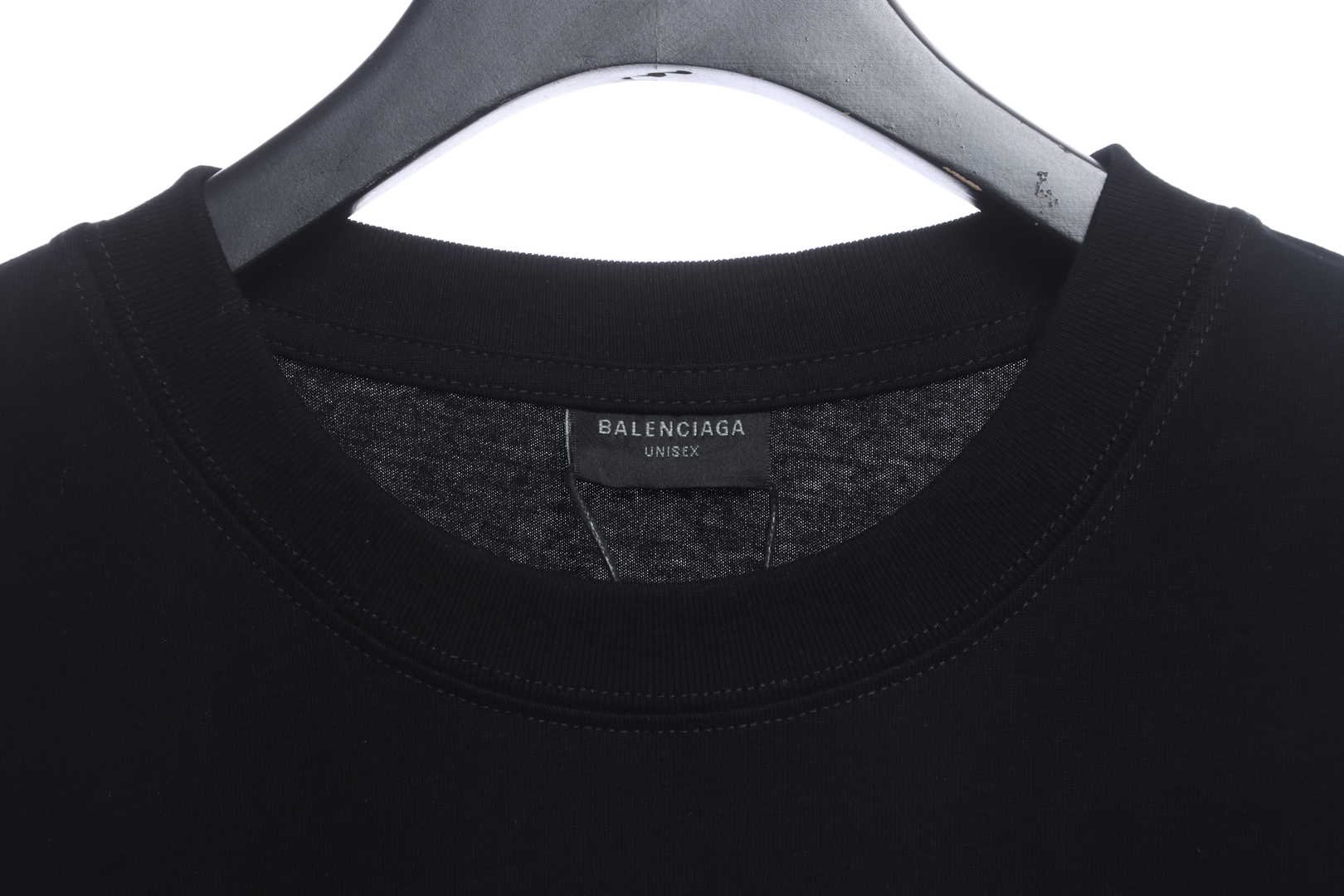 Balenciaga 404 Slogan Printed Short Sleeves Black