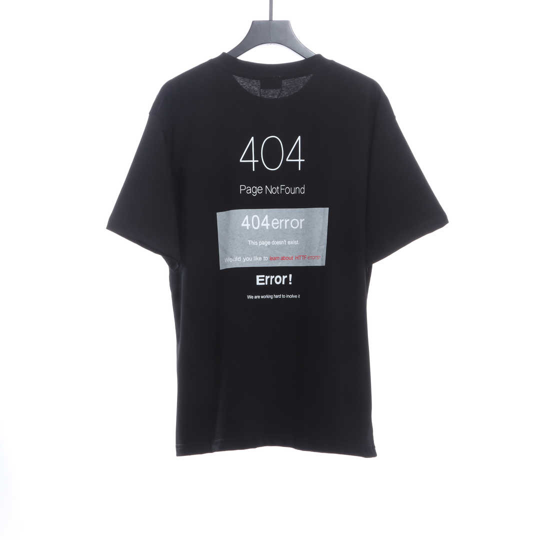Balenciaga 404 Slogan Printed Short Sleeves Black