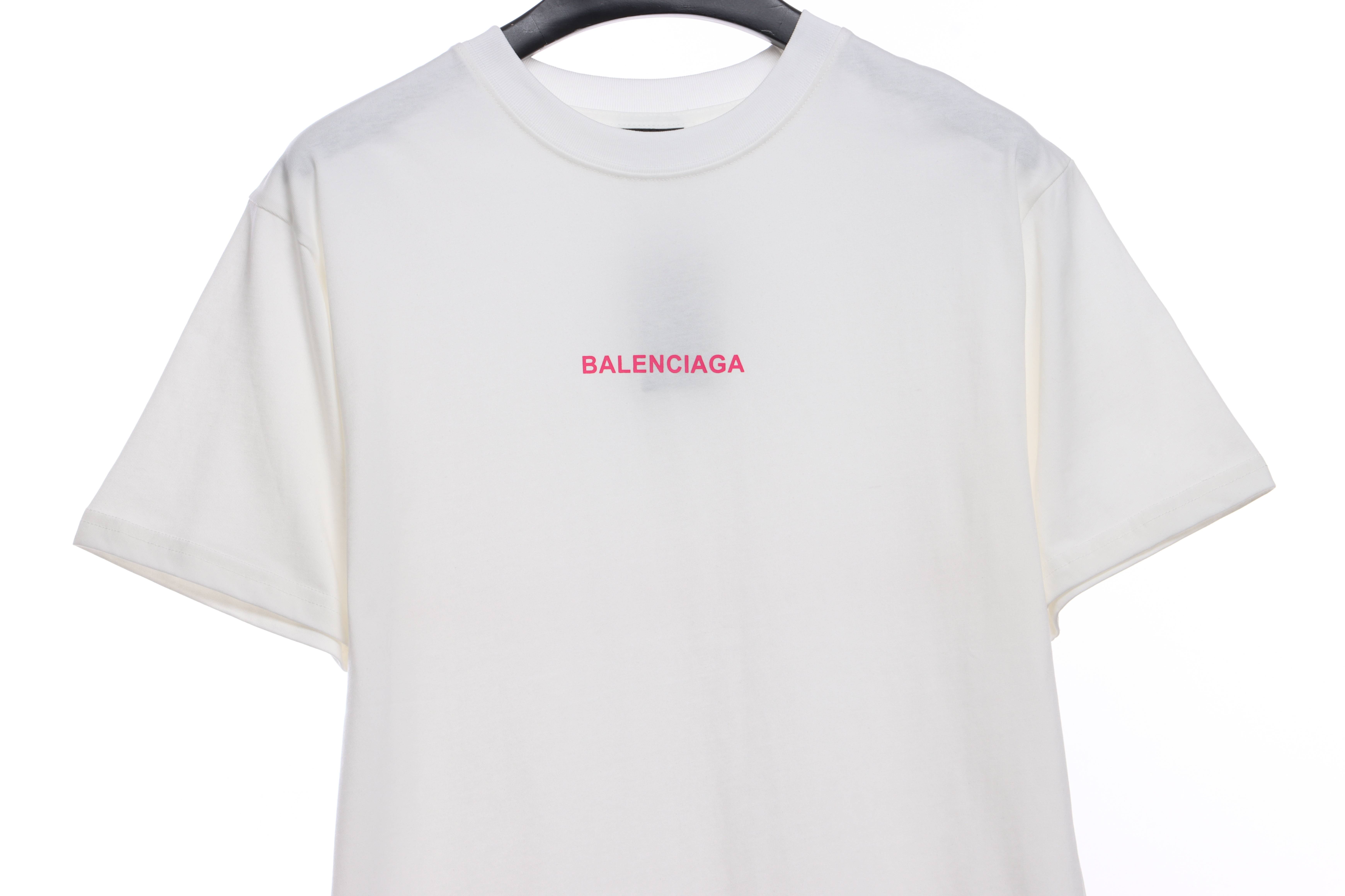 Balenciaga Back Mailbox Print Short Sleeves White