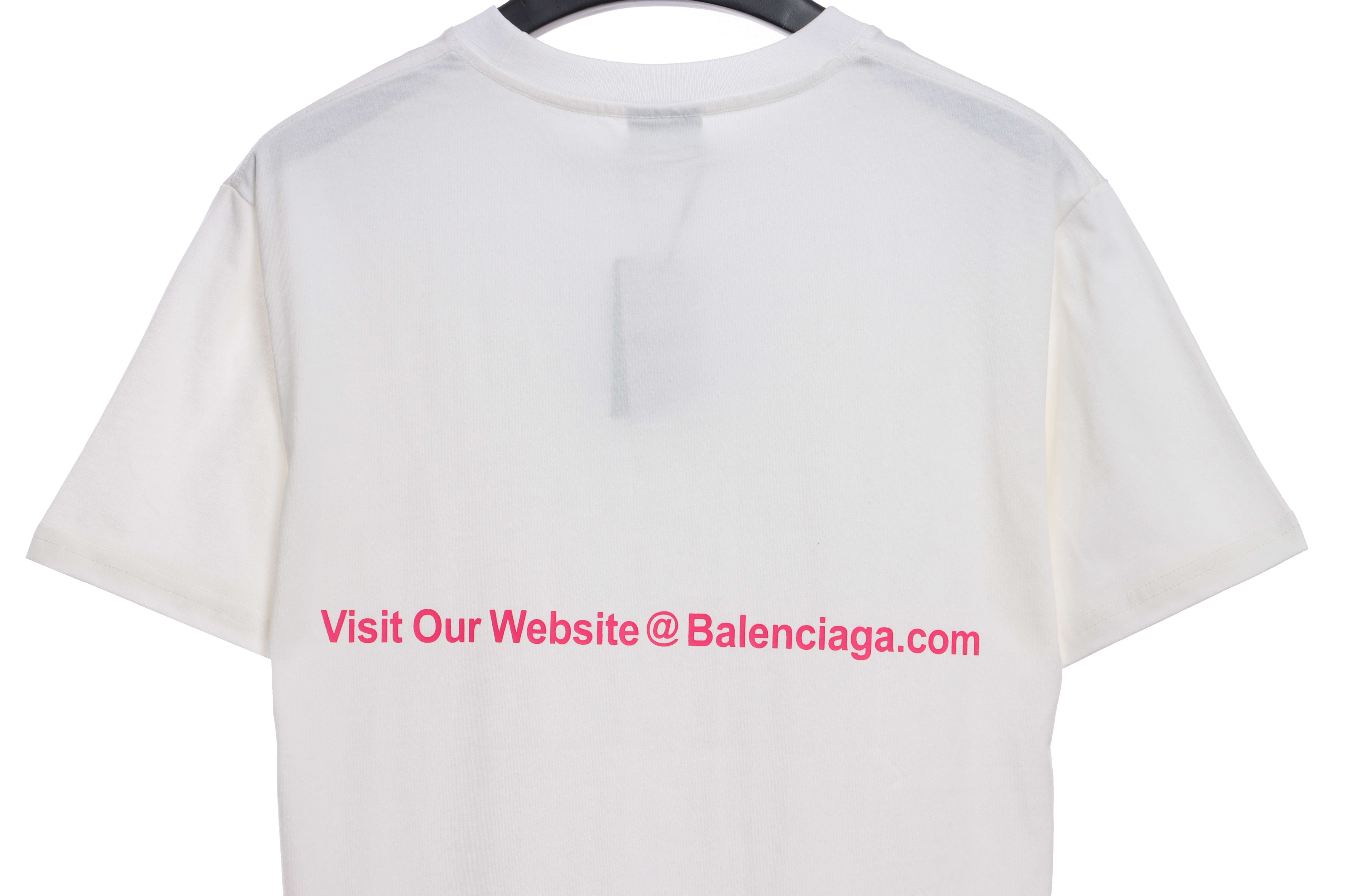 Balenciaga Back Mailbox Print Short Sleeves White