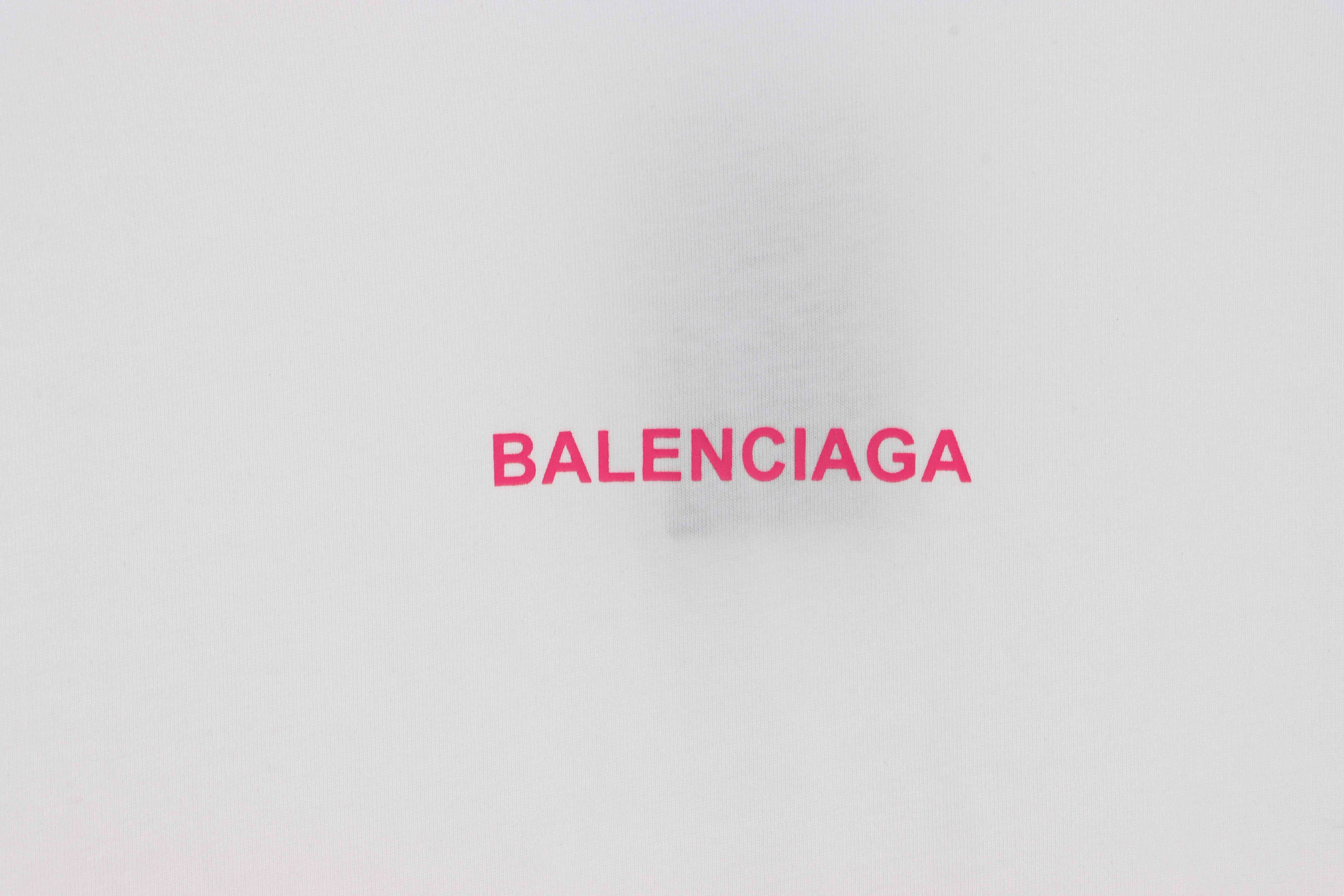 Balenciaga Back Mailbox Print Short Sleeves White