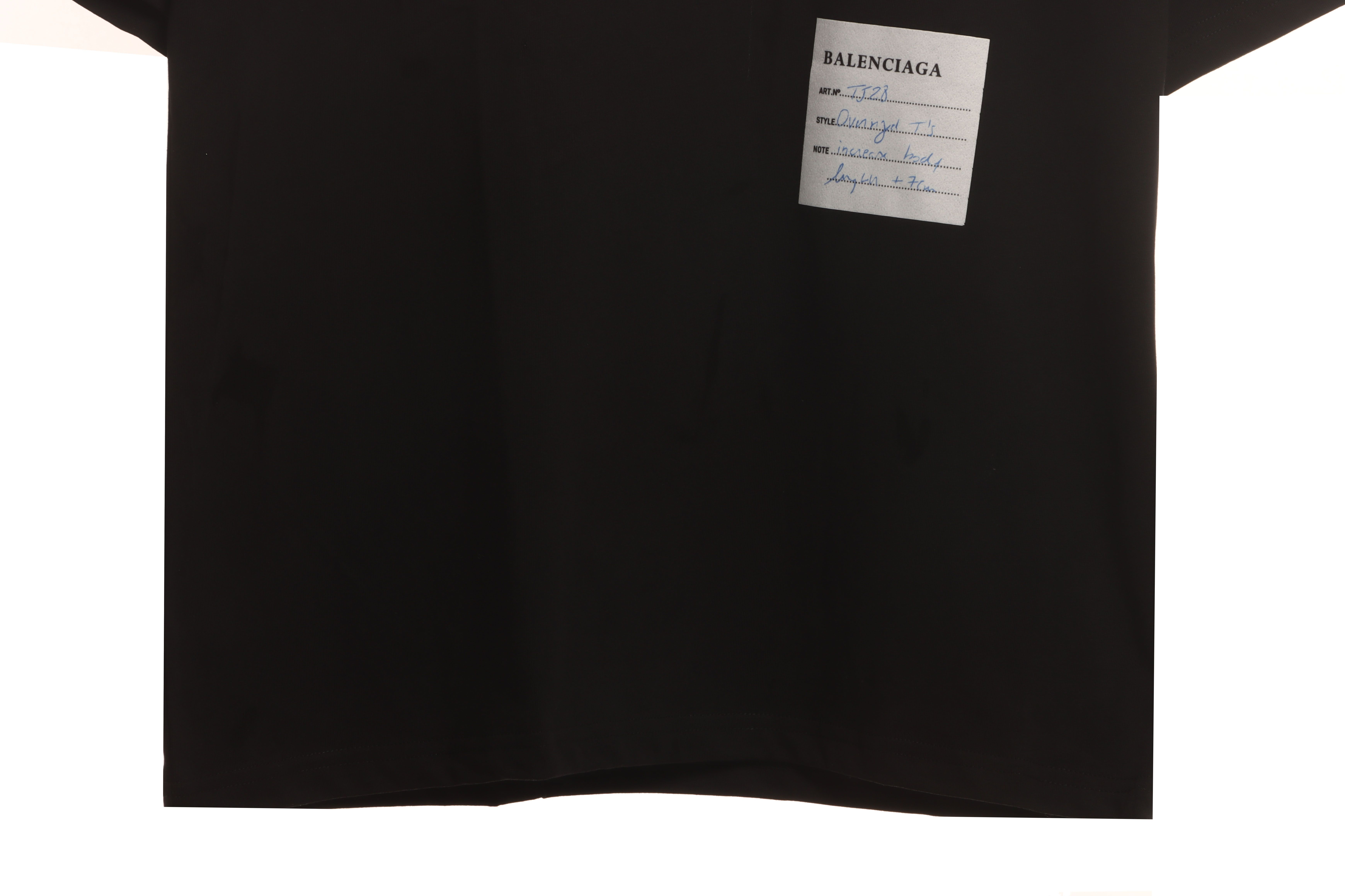 Balenciaga Black Short Sleeves With Signature Patch On Hem