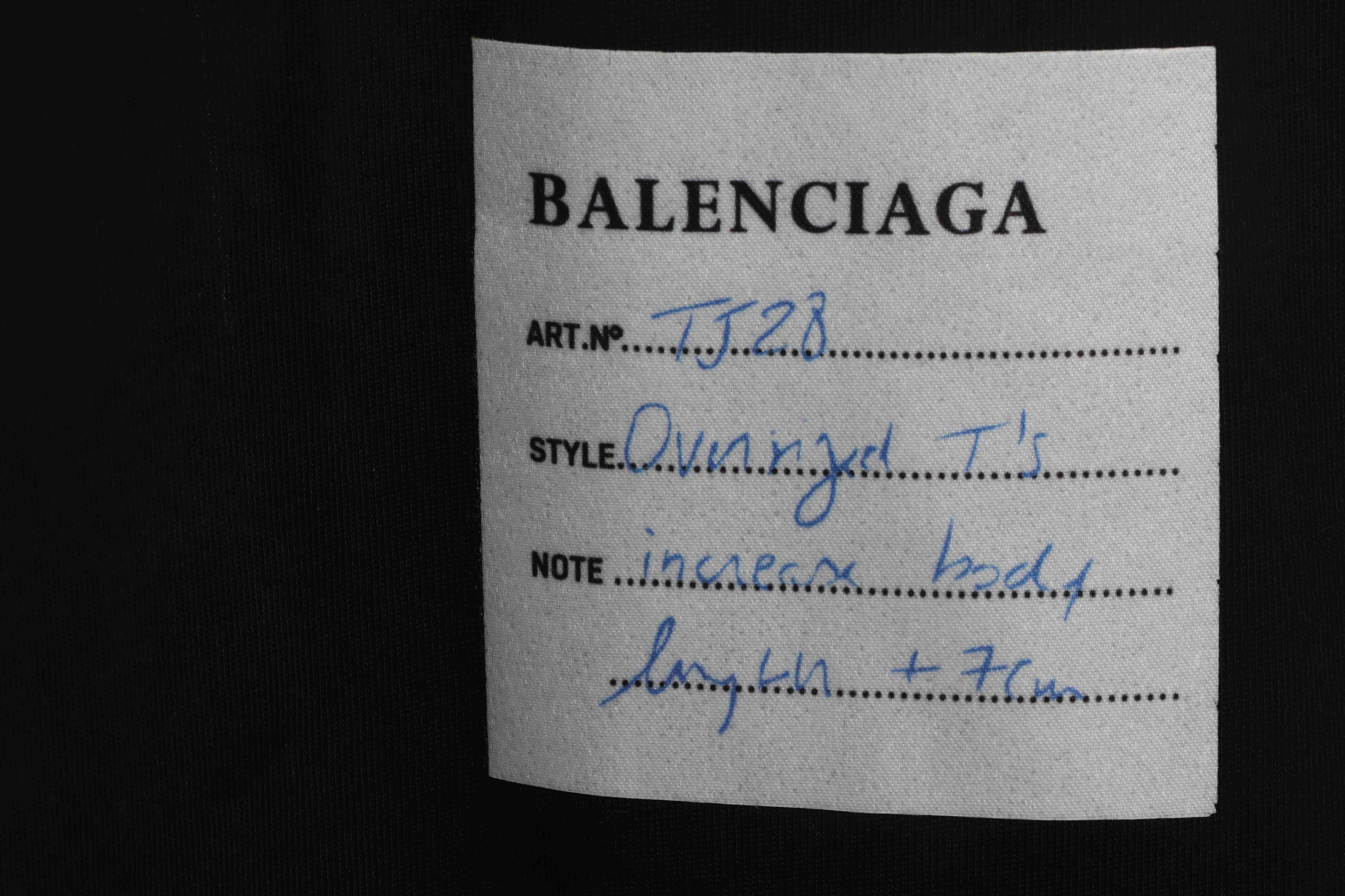 Balenciaga Black Short Sleeves With Signature Patch On Hem