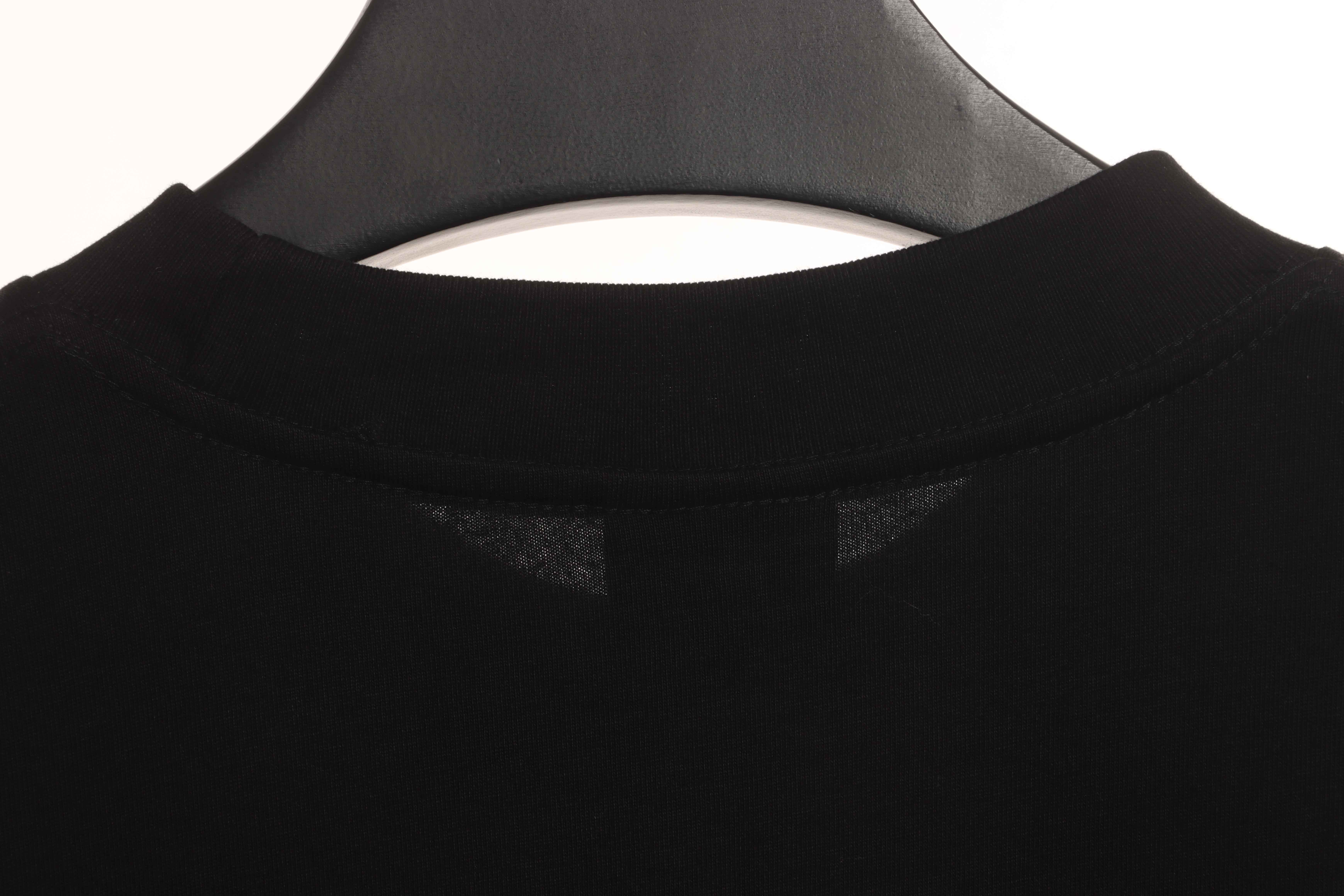 Balenciaga Black Short Sleeves With Signature Patch On Hem