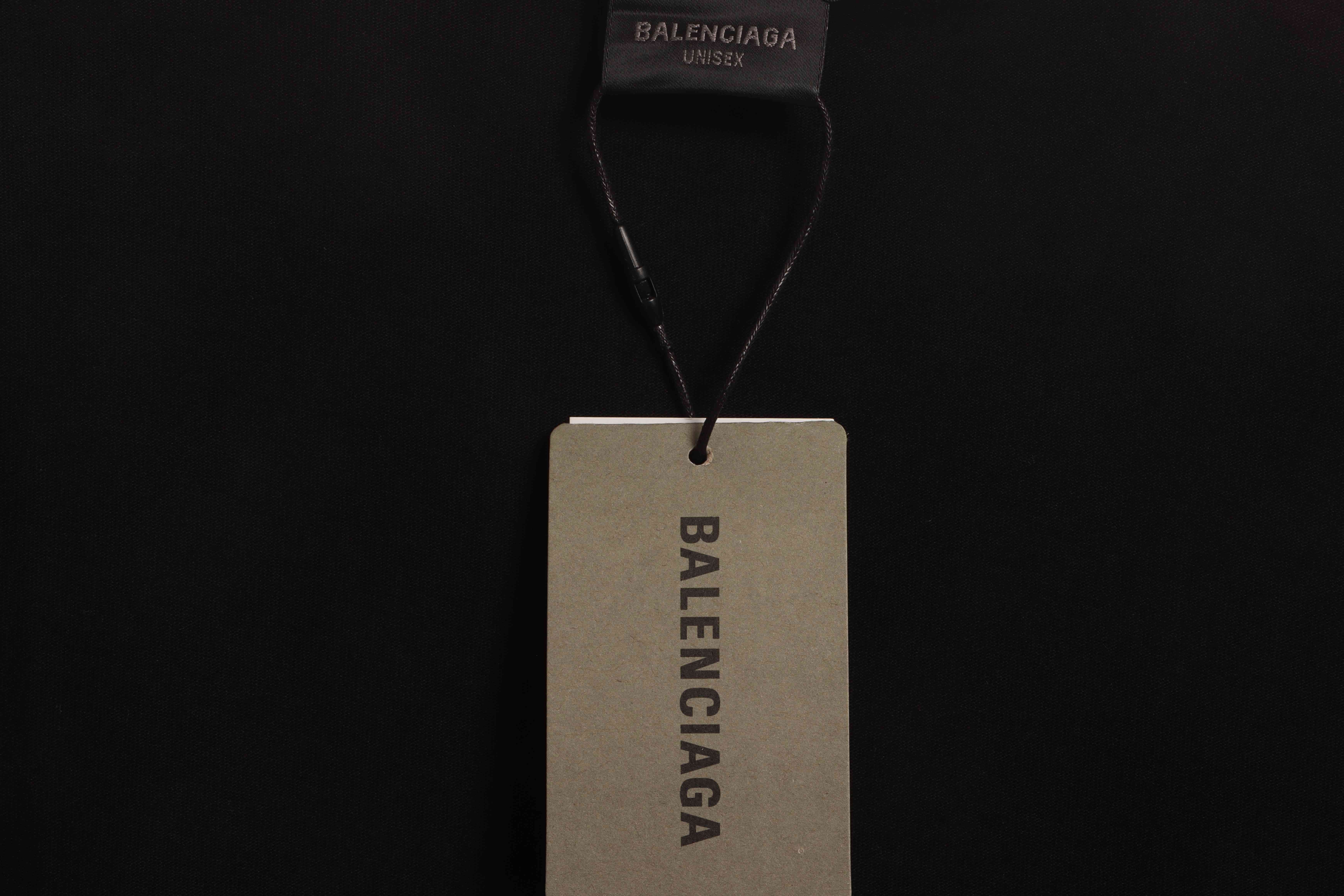 Balenciaga Black Short Sleeves With Signature Patch On Hem