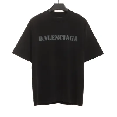 Balenciaga Blurred LOGO Short Sleeve Black 01