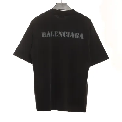 Balenciaga Blurred LOGO Short Sleeve Black 02