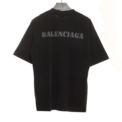 Balenciaga Blurred LOGO Short Sleeve Black 02
