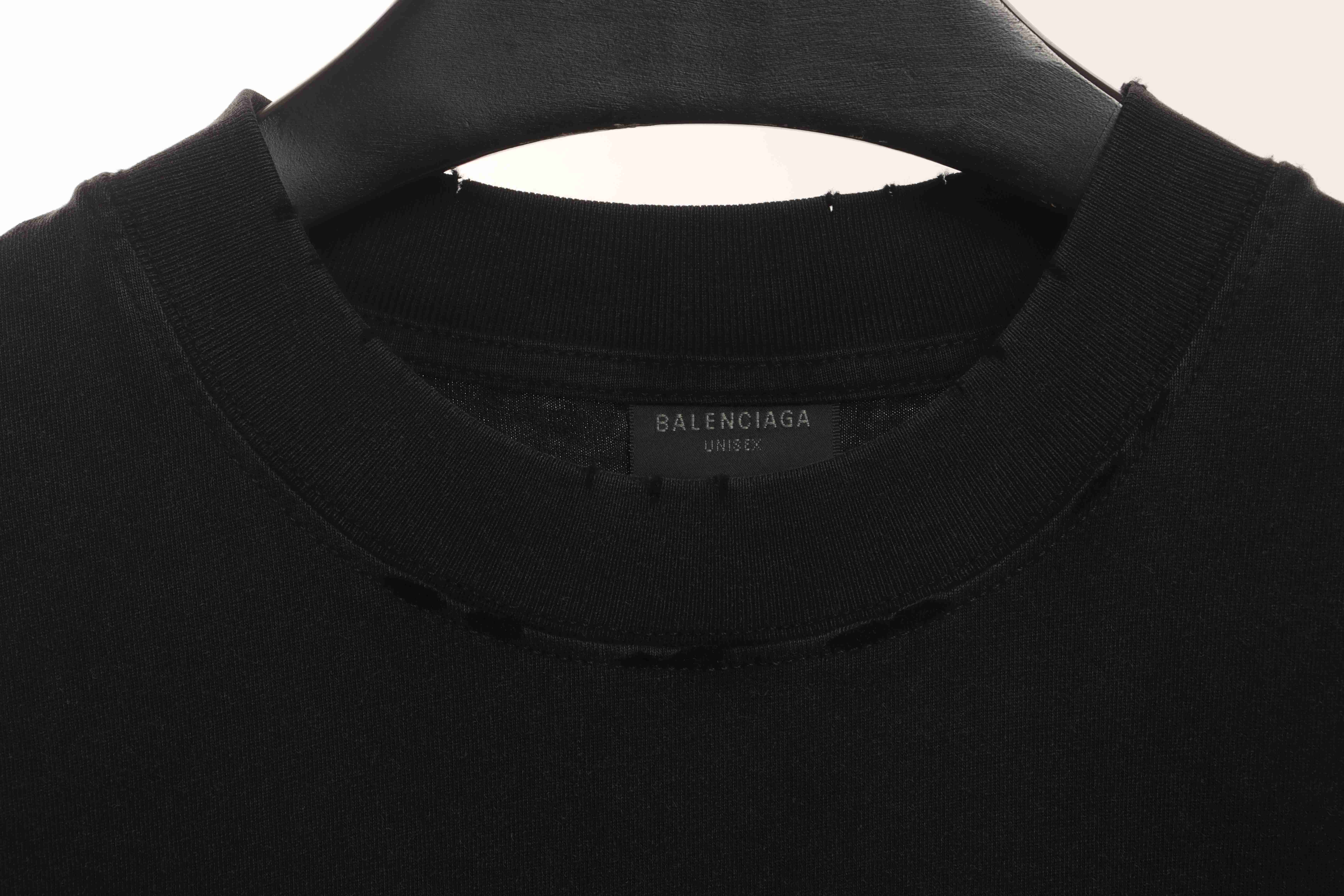 Balenciaga Blurred LOGO Short Sleeve Black