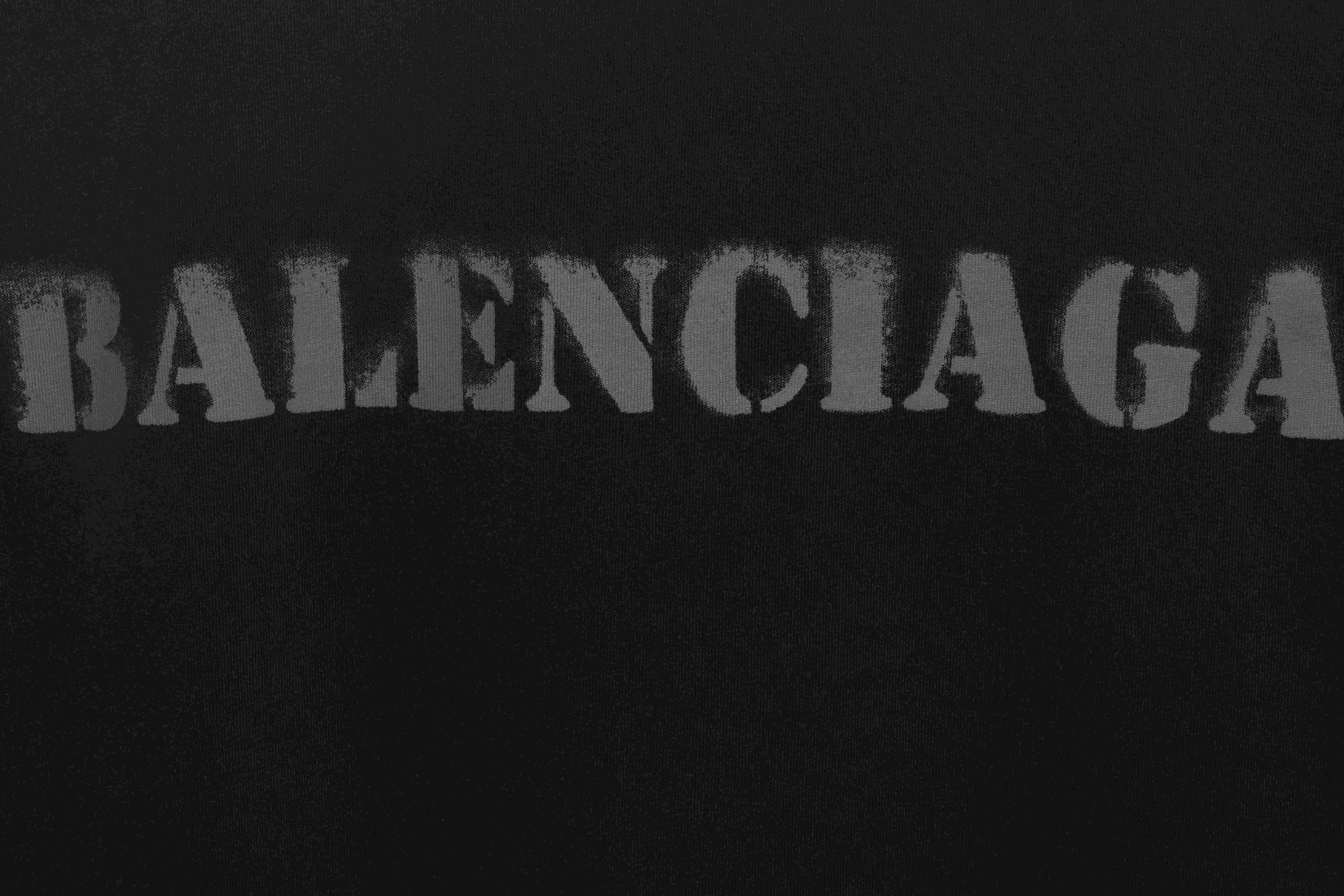 Balenciaga Blurred LOGO Short Sleeve Black